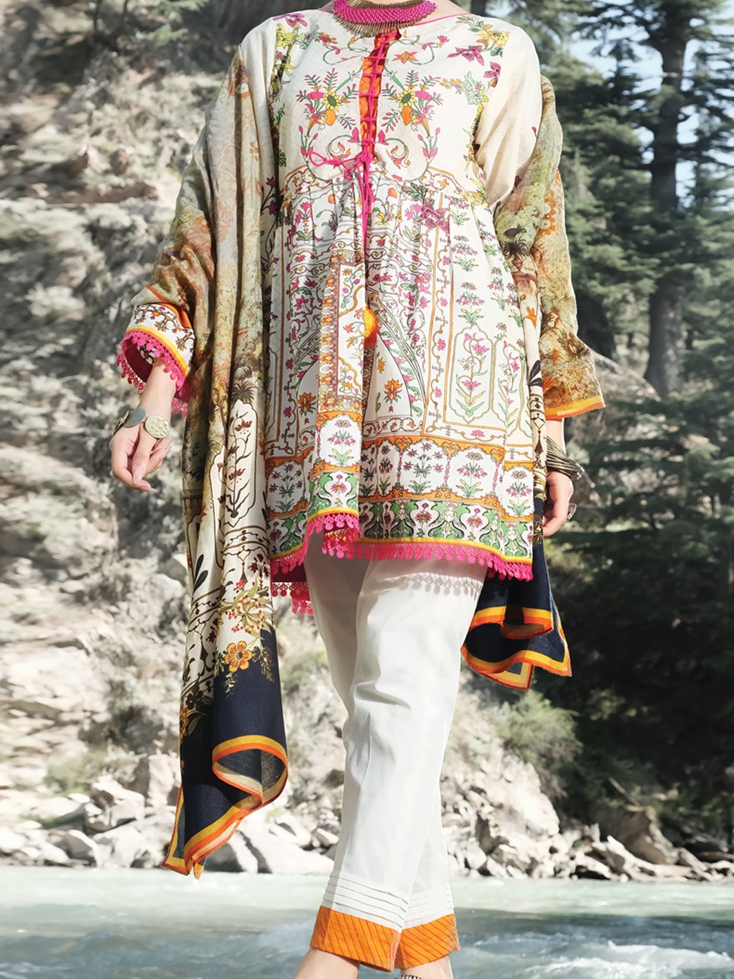 Natural Cambric 3Pc Stitched - AWP-3PS-257