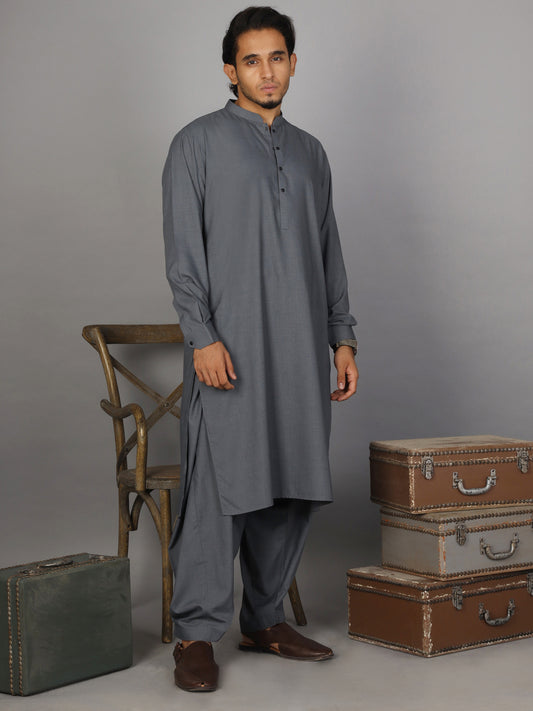 Grey Kameez Shalwar - AL-KS-2583A