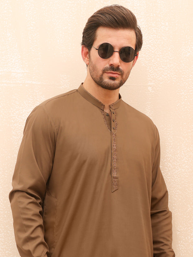 Brown Kameez Shalwar - AL-KS-2592A