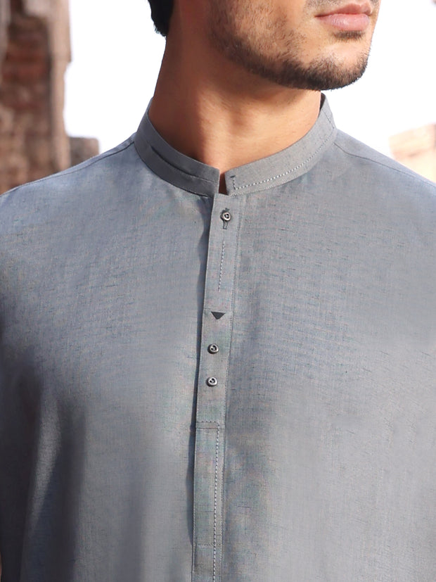 Light Blue Blended Kameez Shalwar - AL-KS-2600