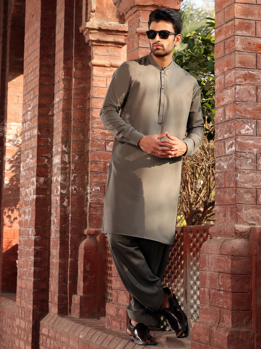 Green Blended Kameez Shalwar - AL-KS-2609