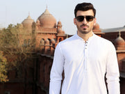 White Blended Kameez Shalwar - AL-KS-2610