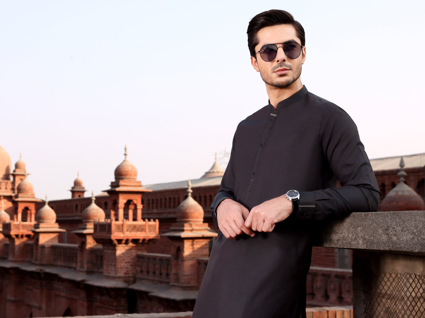 Dark Grey Blended Kameez Shalwar - AL-KS-2612