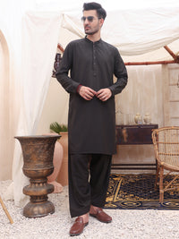 Charcoal Grey Kurta Shalwar - AL-KS-2613