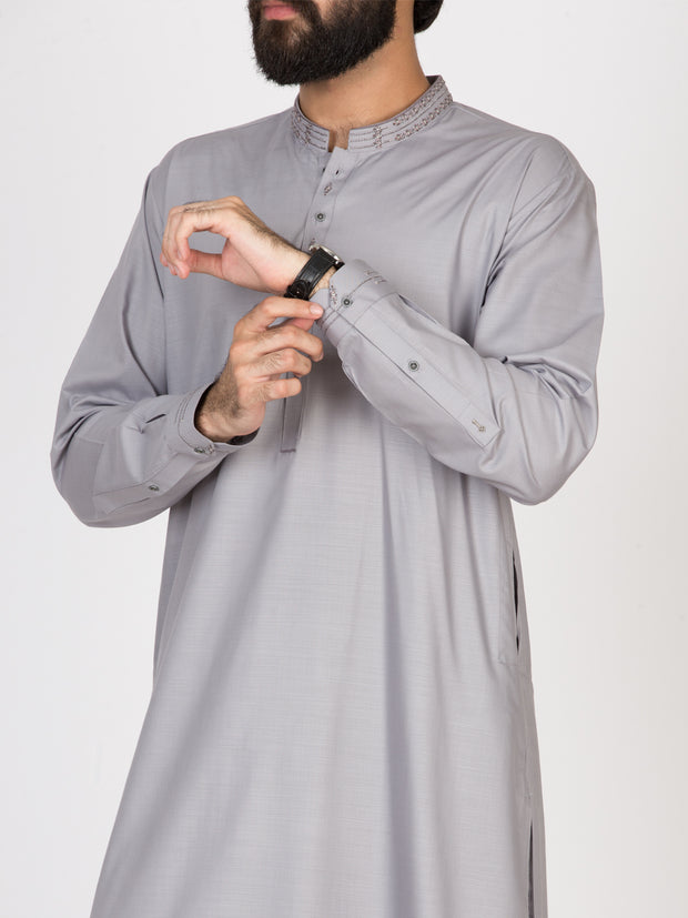 Grey Kameez Shalwar - AL-KS-2614B