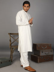 White Kameez Shalwar - AL-KS-2614A