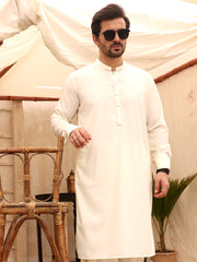 Off White Kameez Shalwar - AL-KS-2637