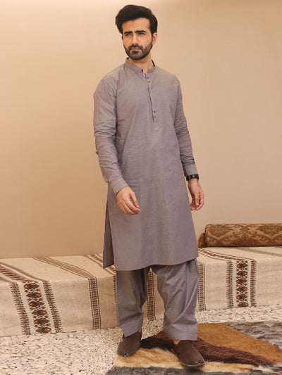 Light Grey Kameez Shalwar - AL-KS-2647