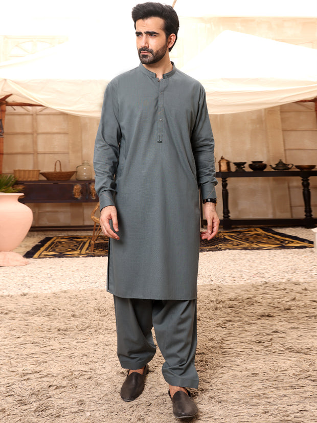 Green Kameez Shalwar - AL-KS-2649