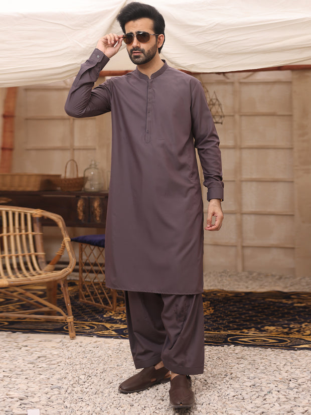 Purple Kameez Shalwar - AL-KS-2651