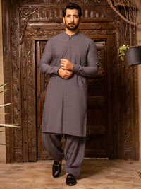 Grey Blended Kurta Shalwar - AL-KS-2661