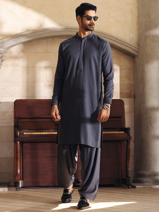 Grey Kameez Shalwar - AL-KS-2671