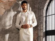 Off White Kurta Trouser - AL-KT-2672