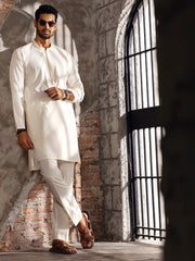 Off White Kurta Trouser - AL-KT-2672