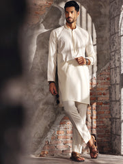 Off White Kurta Trouser - AL-KT-2672