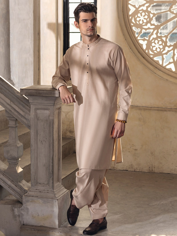 Fawn Kameez Shalwar - AL-KS-2684