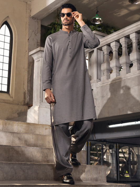 Grey Kameez Shalwar - AL-KS-2685