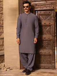 Blue Blended Kurta Shalwar - AL-KS-2689