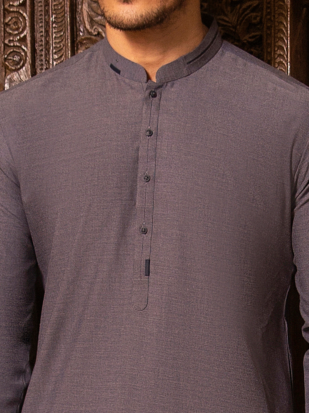 Blue Blended Kurta Shalwar - AL-KS-2689