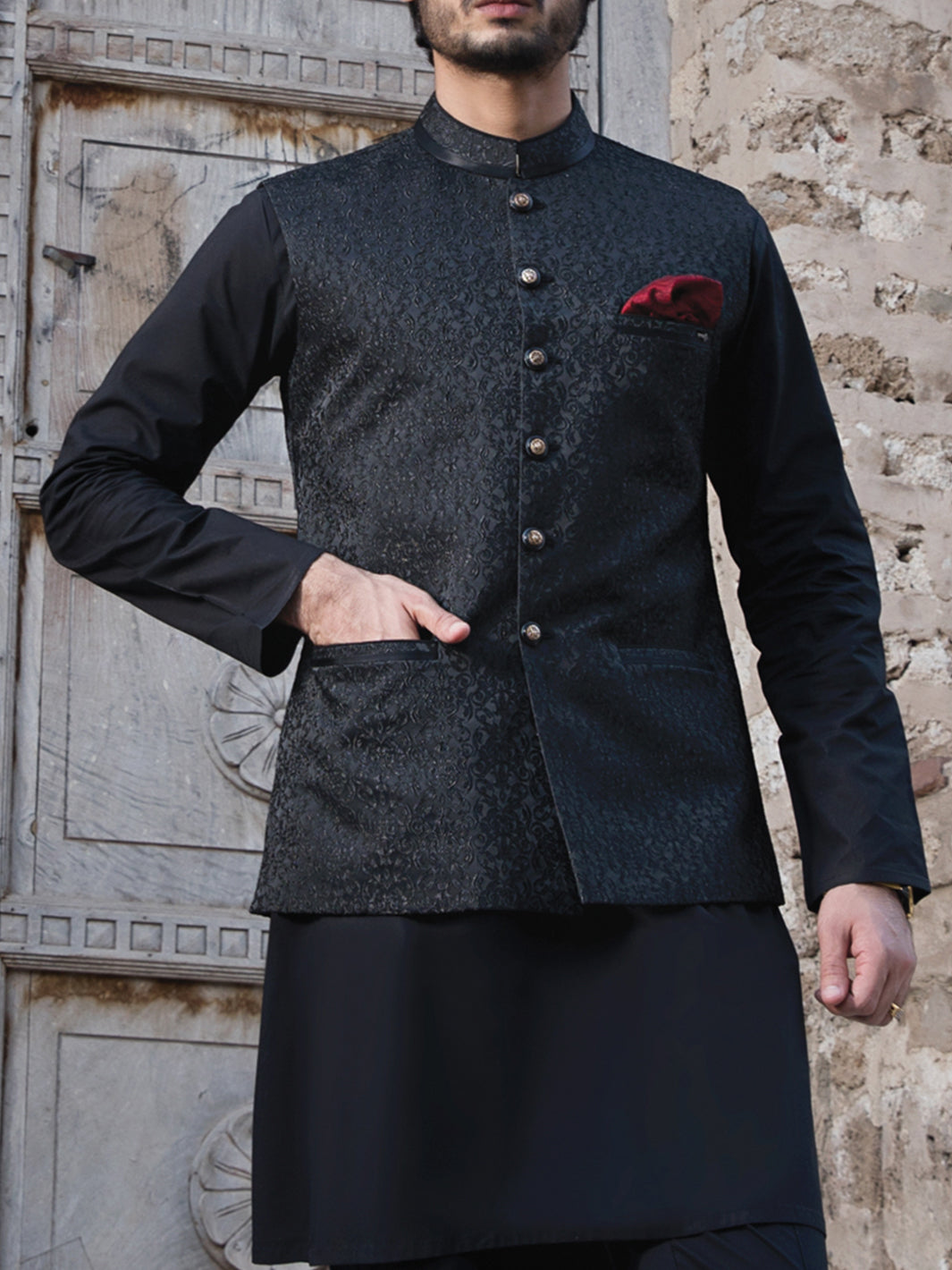 Black Blended Waistcoat - AL-WC-269