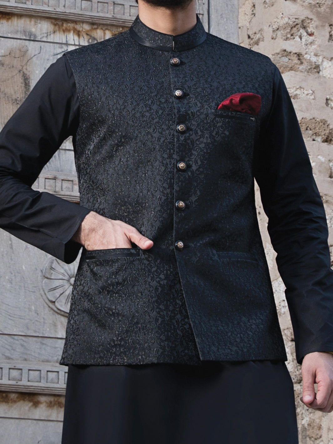 Black Blended Waistcoat - AL-WC-269