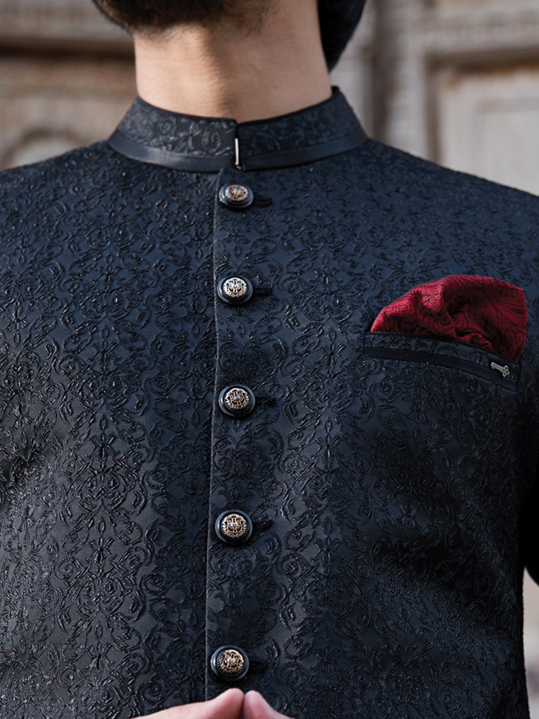 Black Blended Waistcoat - AL-WC-269