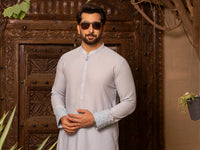 Light Blue Blended Kurta Trouser - AL-KT-2691