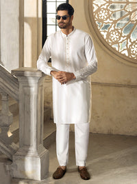 Off White Kurta Trouser - AL-KT-2698