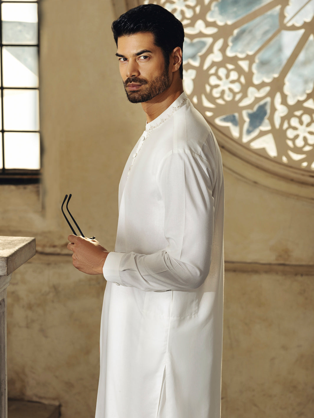 Off White Kurta Trouser - AL-KT-2698