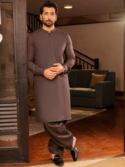 Brown Blended Kameez Shalwar - AL-KS-2702