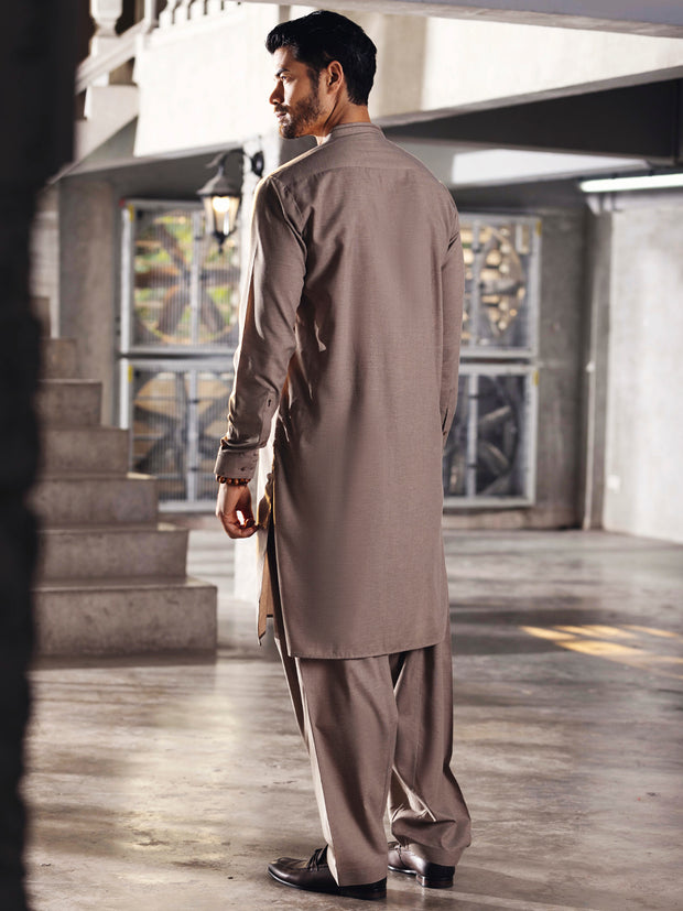 Light Brown Kameez Shalwar - AL-KS-2703