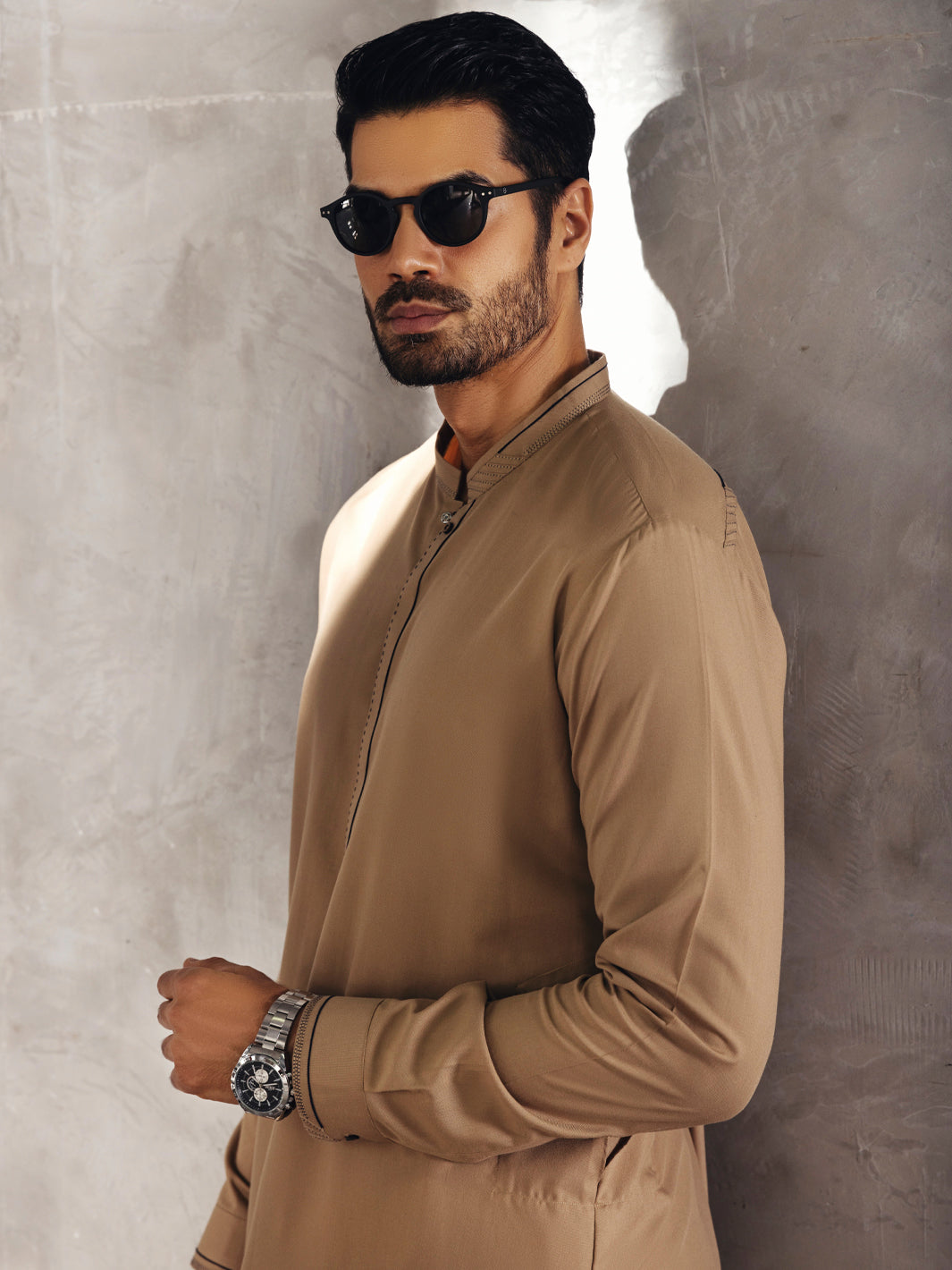 Khaki Kameez Shalwar - AL-KS-2711