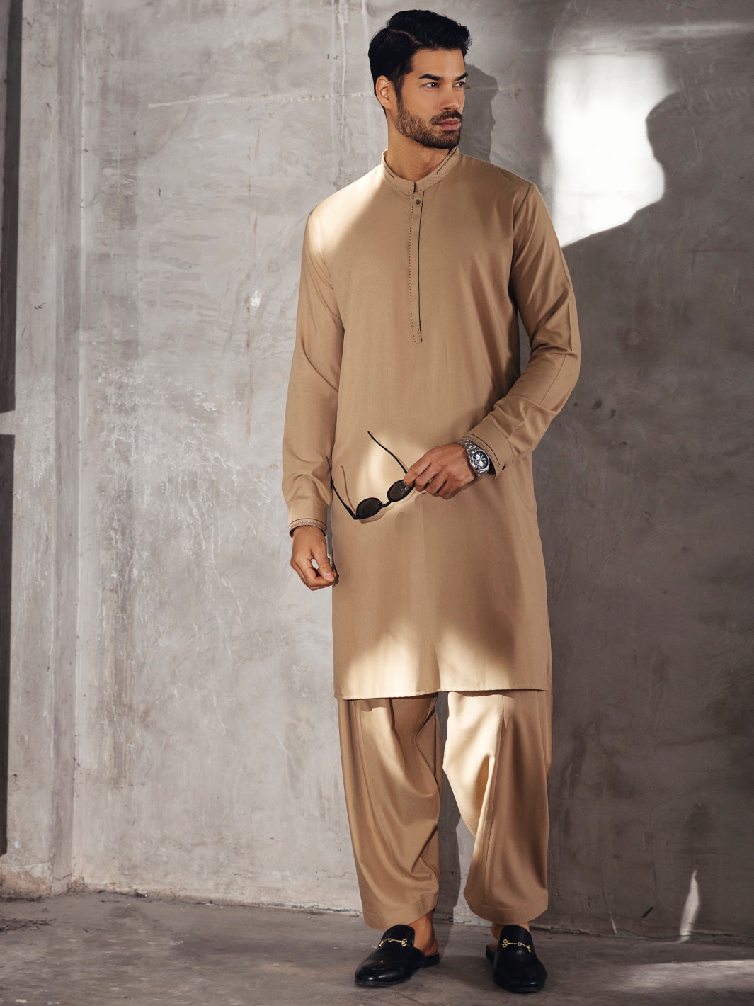 Khaki Kameez Shalwar - AL-KS-2711