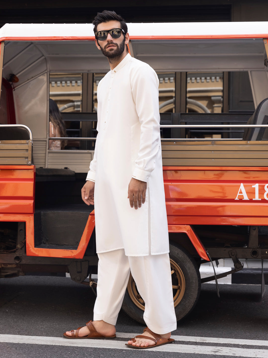 White Kurta Shalwar - AL-KS-2714