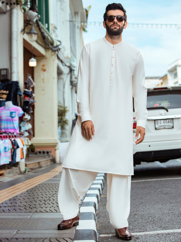 White kurta shalwar outlet design