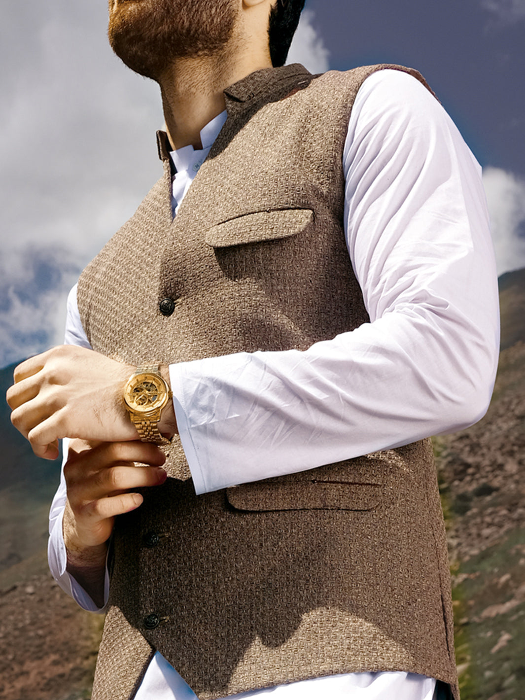 Brown Blended Waistcoat - WC-272