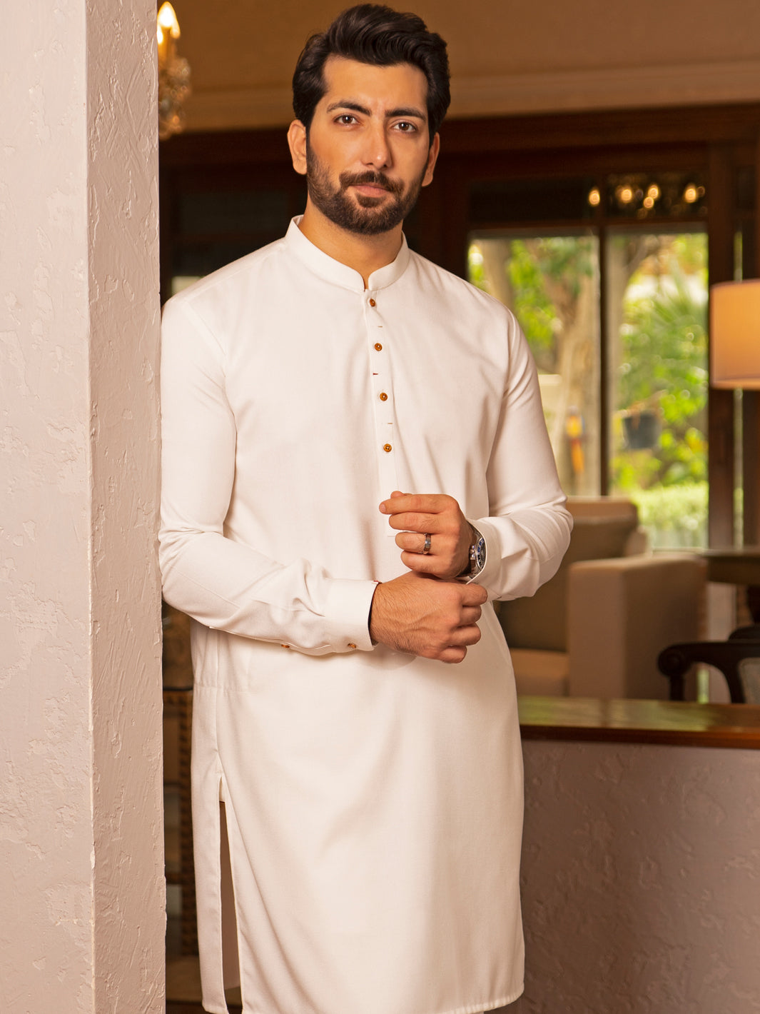 White Blended Kurta Trouser - AL-KT-2722