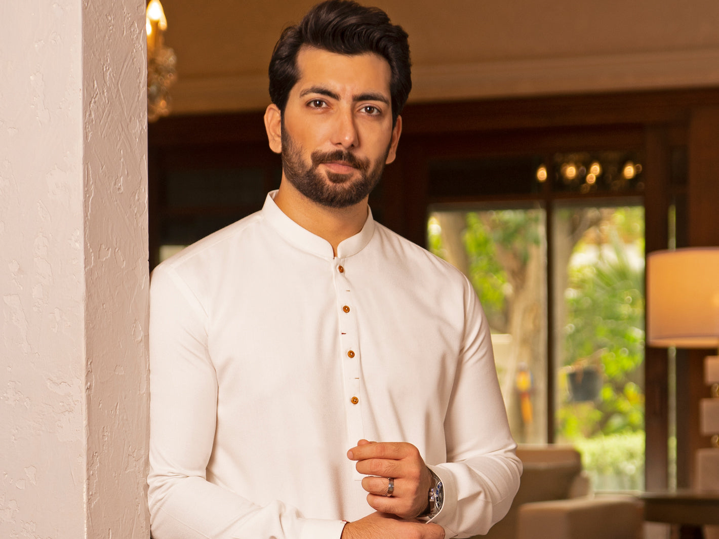 White Blended Kurta Trouser - AL-KT-2722