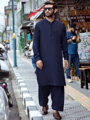 Dark Blue Kurta Shalwar - AL-KS-2724