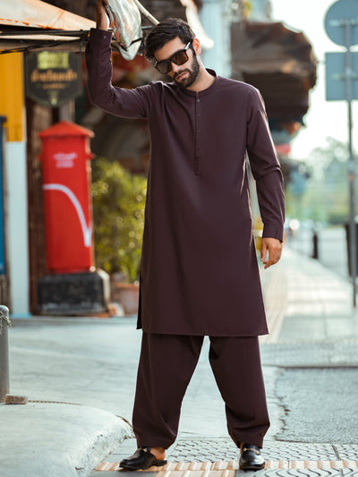 Burgundy Kurta Shalwar - AL-KS-2726