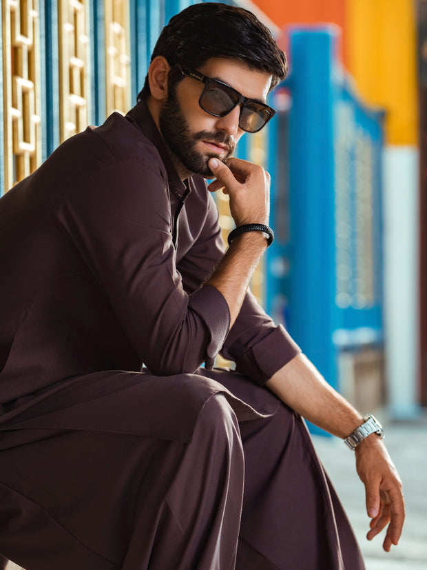 Burgundy Kurta Shalwar - AL-KS-2726