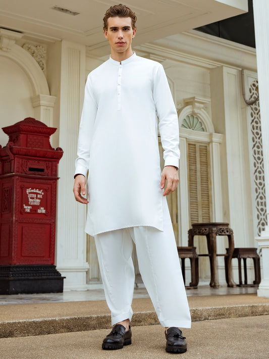 Off White Kurta Shalwar - AL-KS-2732