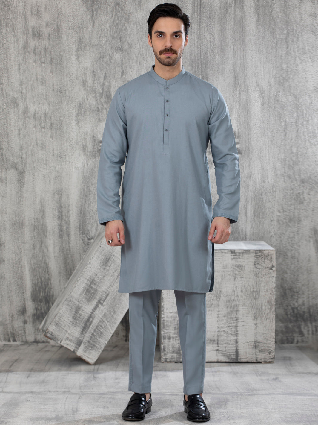 Light Green Blended Kurta Trouser - AL-KT-2733