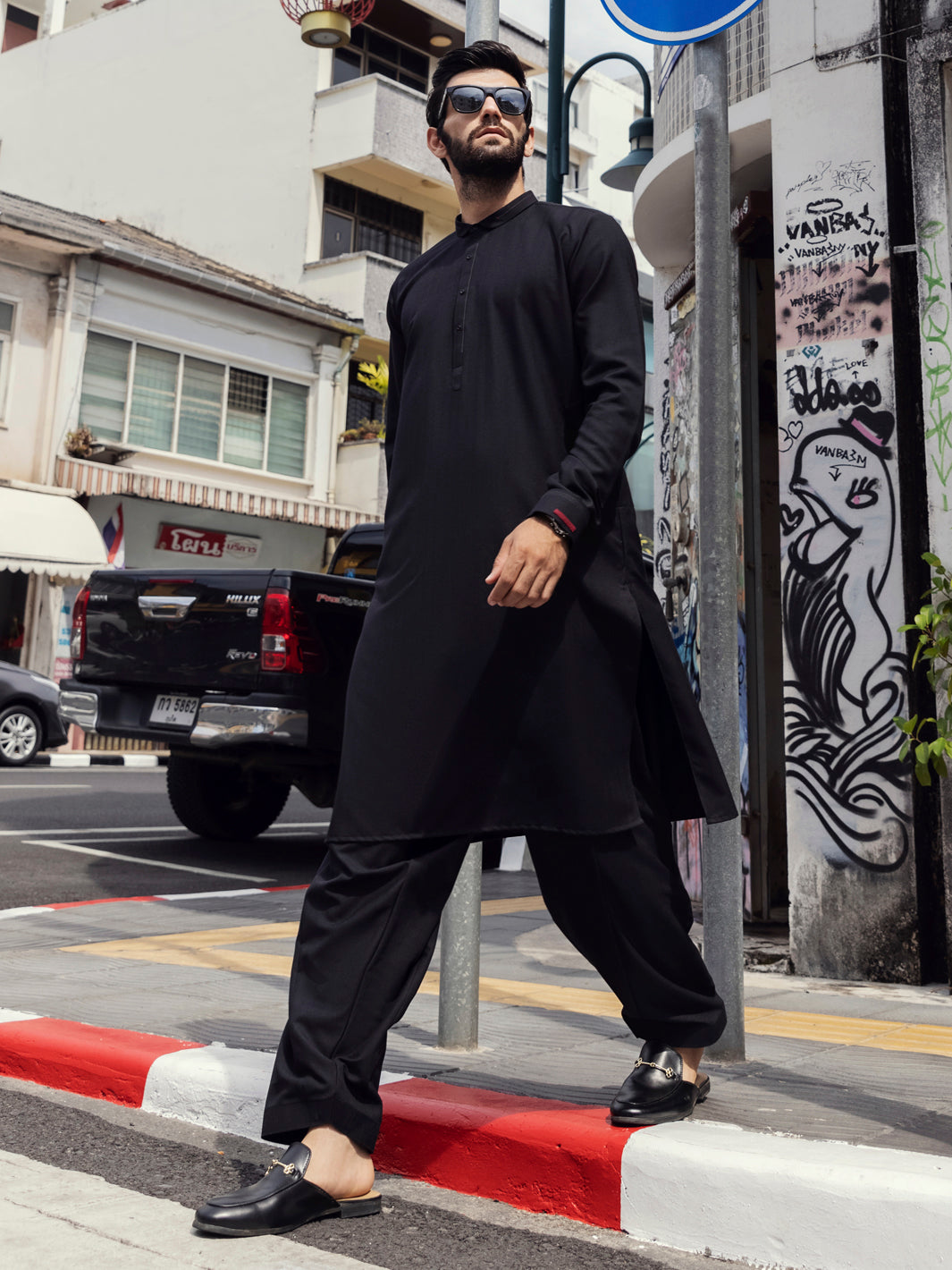 Black Kurta Shalwar - AL-KS-2735