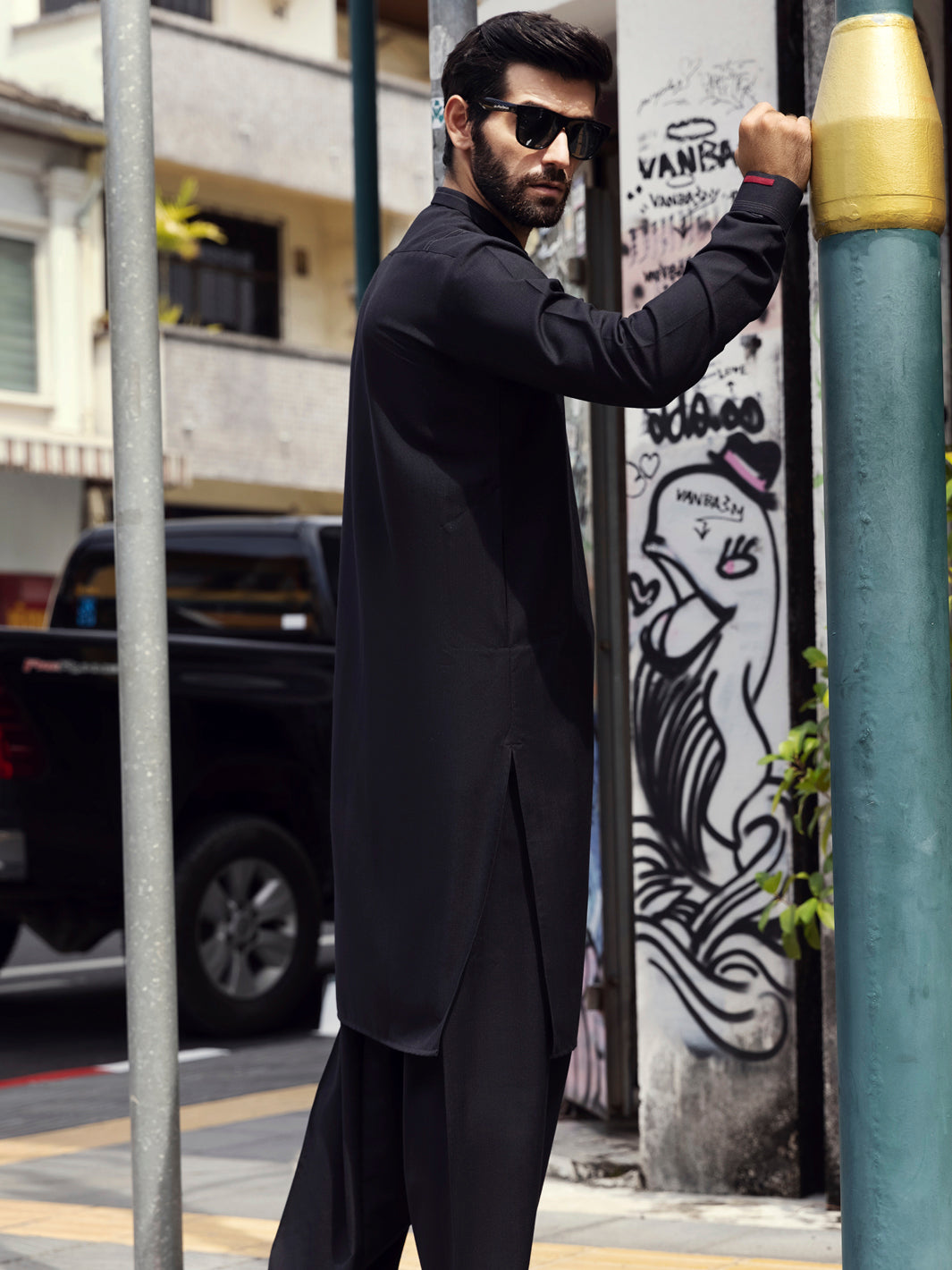 Black Kurta Shalwar - AL-KS-2735