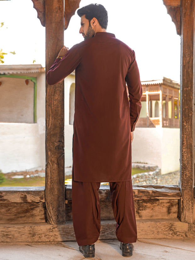 Maroon Kameez Shalwar - AL-KS-2742