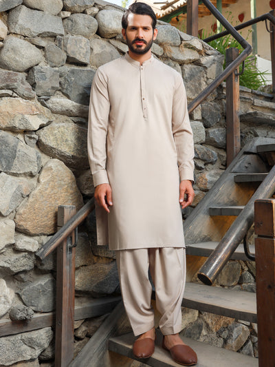 Beige Kameez Shalwar - AL-KS-2743A