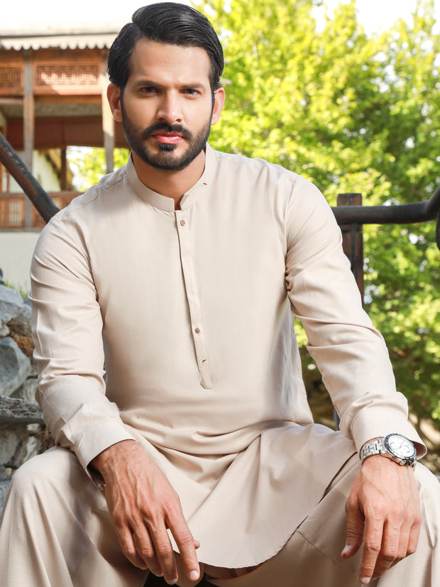 Beige Kameez Shalwar - AL-KS-2743A