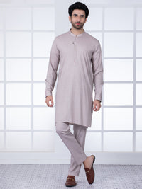 Light Brown Blended Kurta Trouser - AL-KT-2751