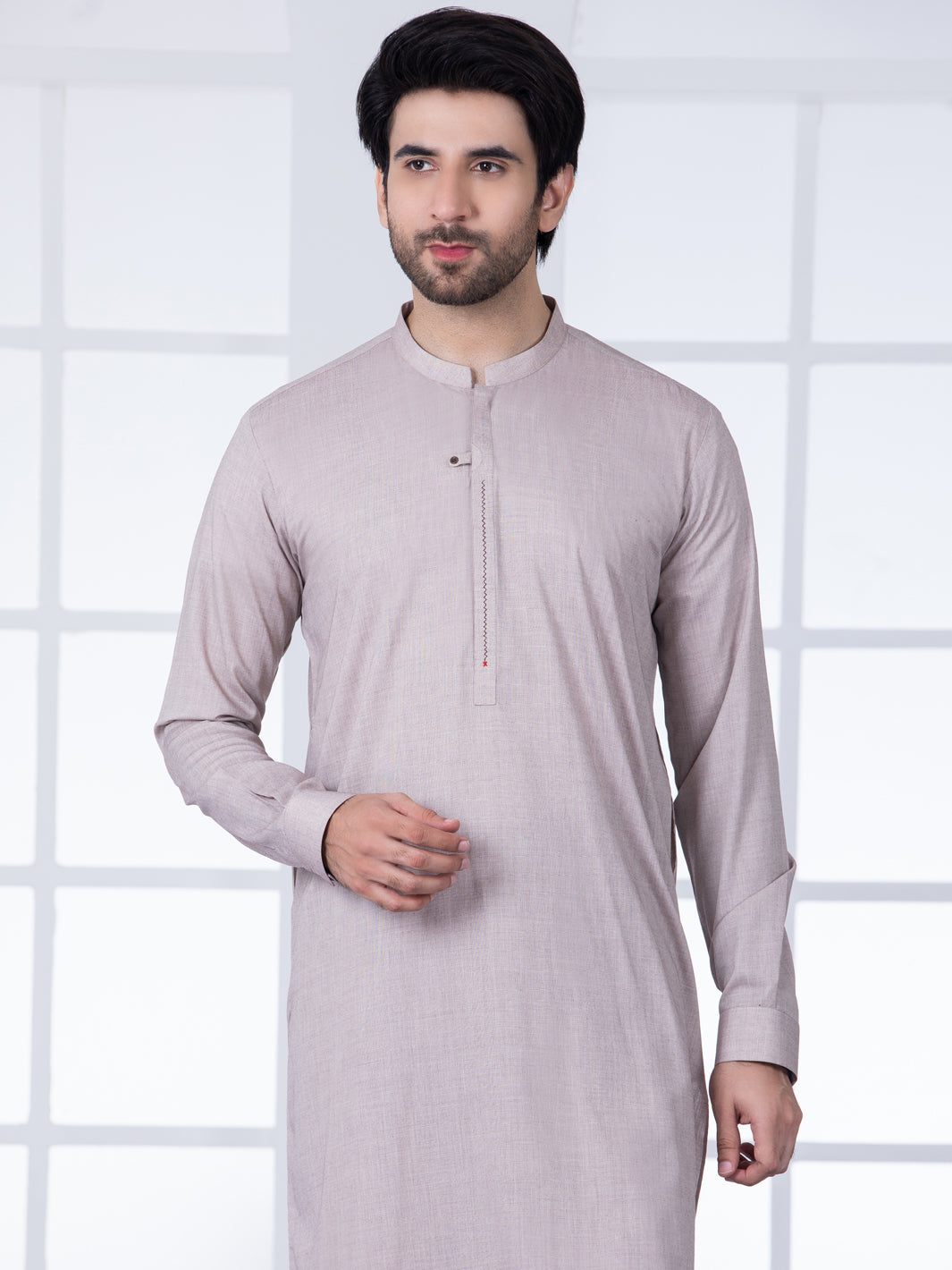 Light Brown Blended Kurta Trouser - AL-KT-2751